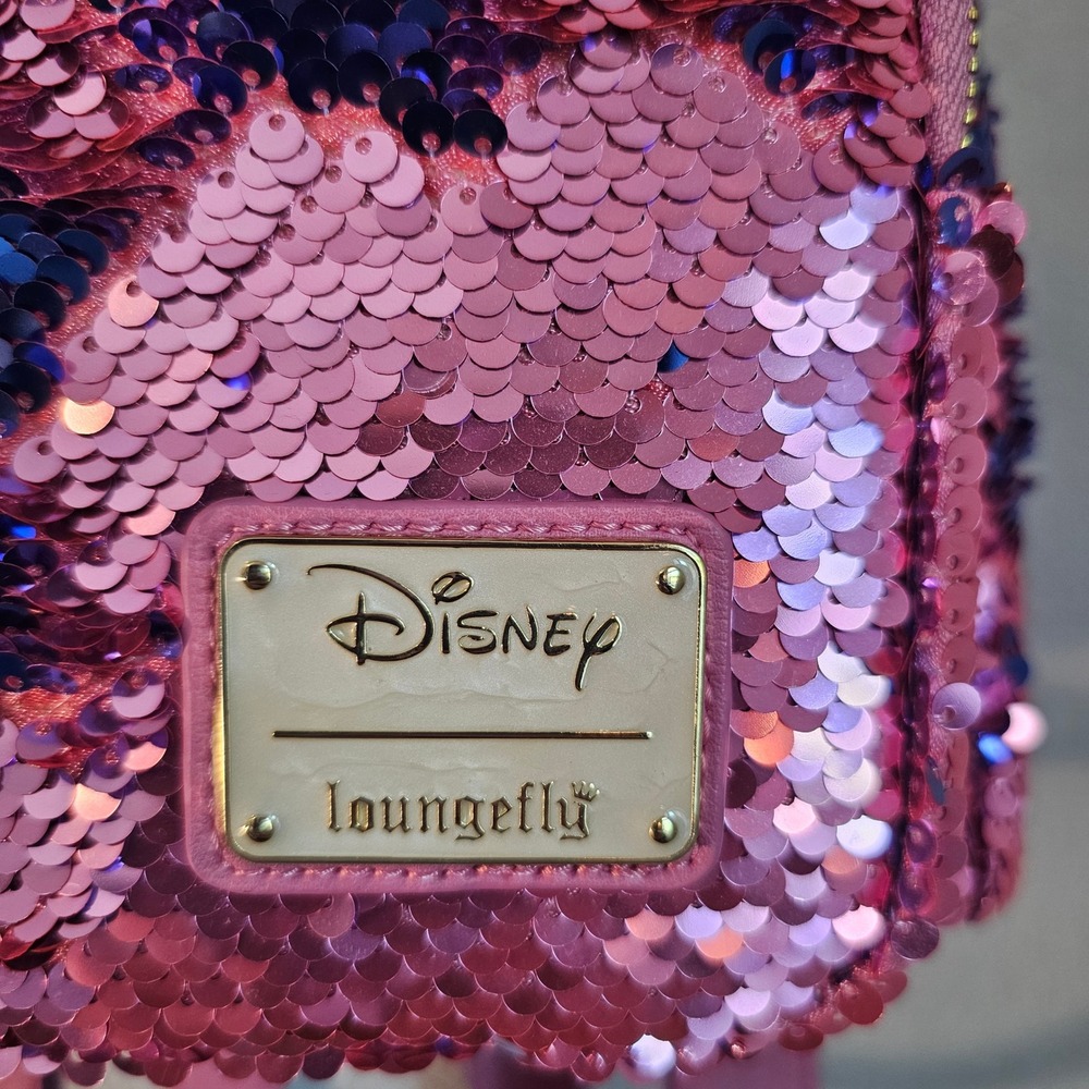 nwt Loungfly Aurora reversable sequin pink blue mini  backpack - Picture 2 of 12